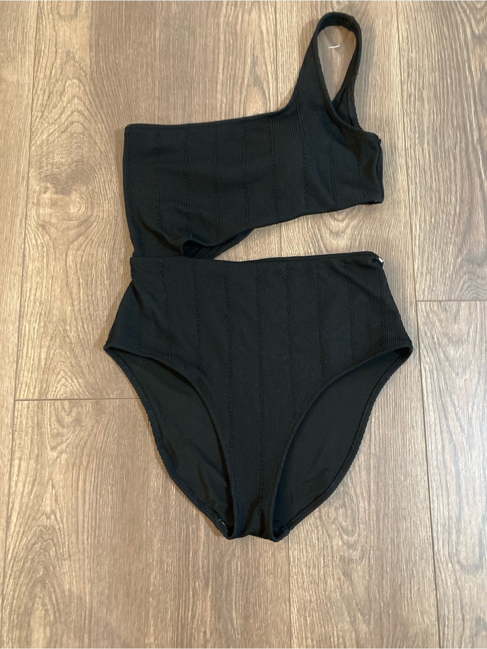 Aerie Swim One Piece Full Coverage Swimsuit Black Size Large